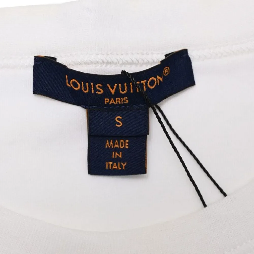 Louis Vuitton Logo Stamp Crop Top in White Cotton